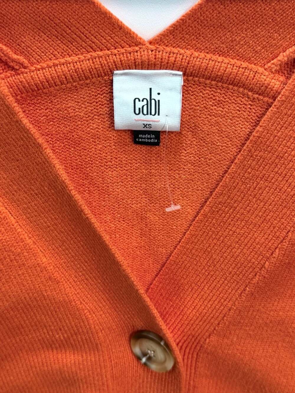 New Cabi Citrus Cardigan Fiesta Orange V-Neck Size XS - Picture 3 of 4